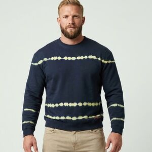 Scotch & Soda Tie Dye Navy Blue Crewneck Sweatshirt Men's Large Amsterdam